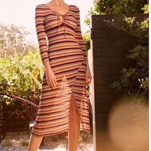 MISA Los Angeles Women’s Delfina Dress Cover Up Gold/Copper Combo Sz Medium